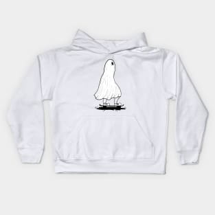 ghost on skateboard Kids Hoodie